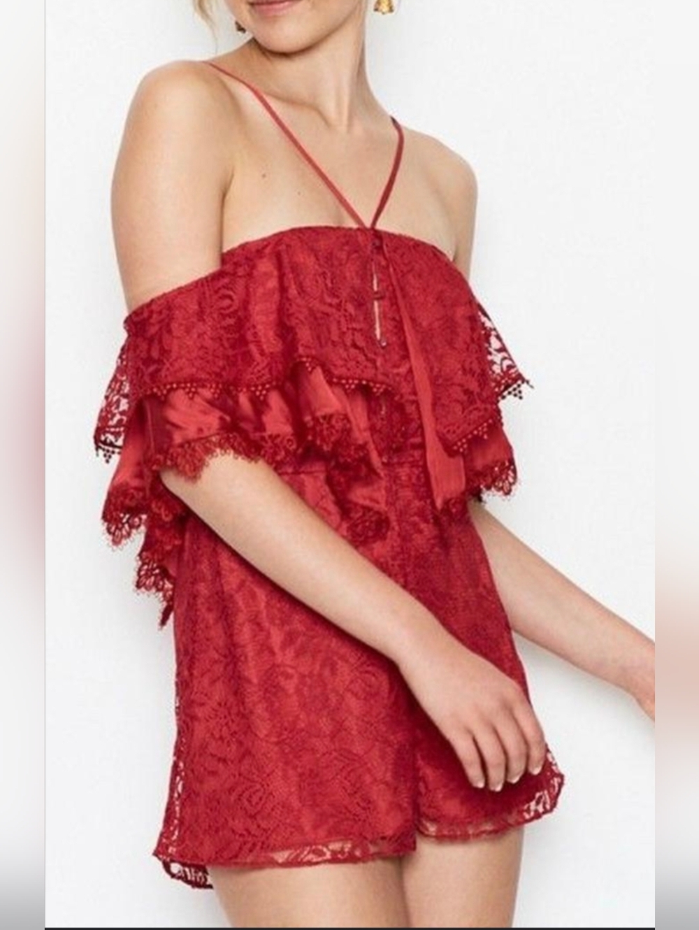 Alice McCall Little Red Corvette Lace Romper Playsuit 4 NWT